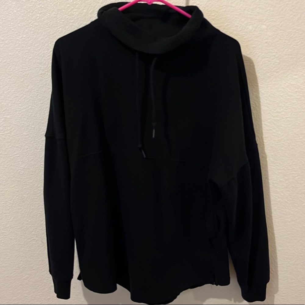VS PINK VARSITY COWL NECK PULLOVER BLACK COLOR